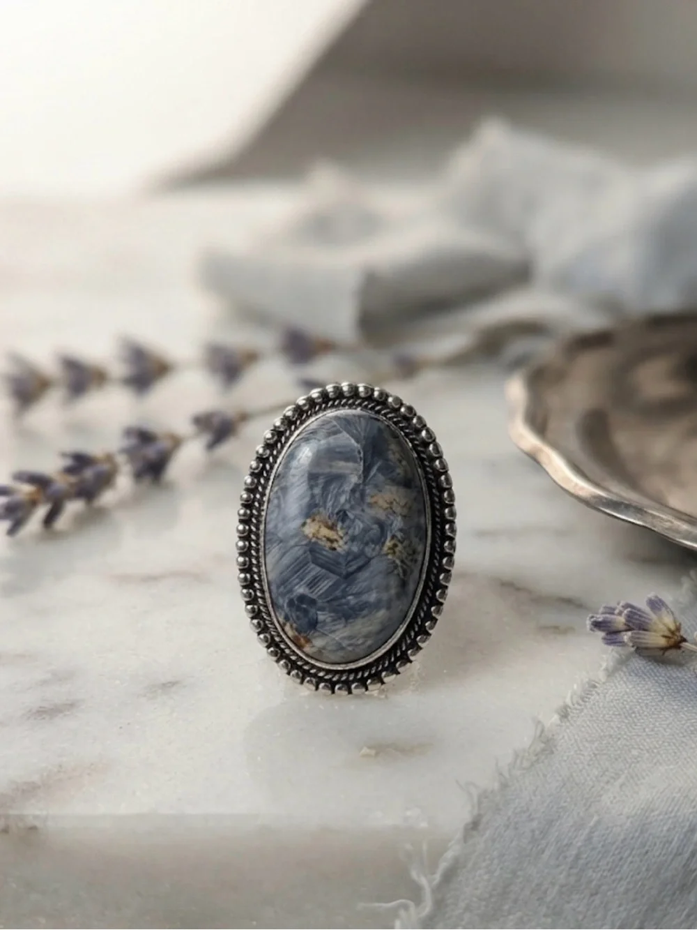 Sterling Silver 925 Pietersite Statement Ring